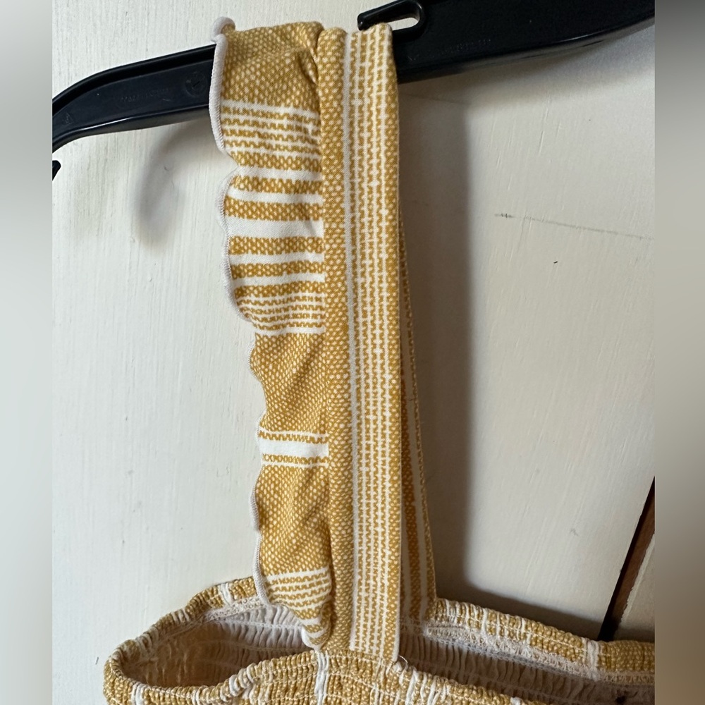 No Boundaries Yellow and White Striped Romper - Picture 4 of 8